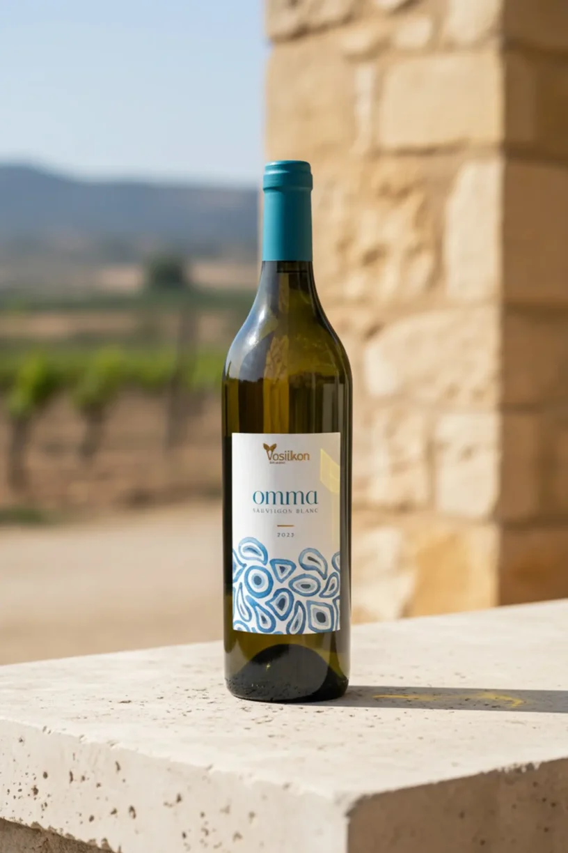 White dry wine from selected vineyards of Kathikas. 